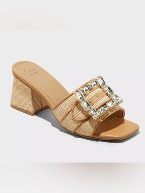 a new day Tan Embellished Sandals-NWT